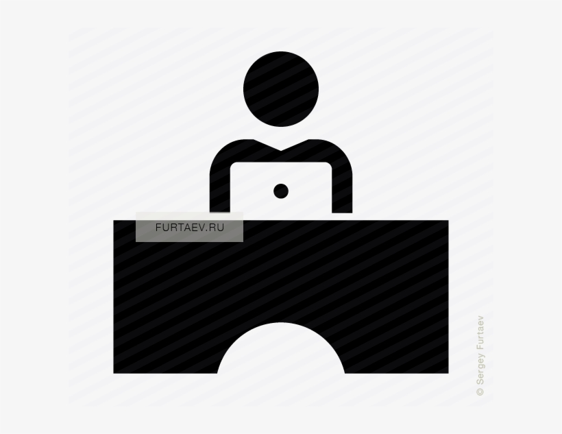 Man Working On Laptop Vector Icon Jpg Royalty Free - Man On Table Icon, transparent png #1261295