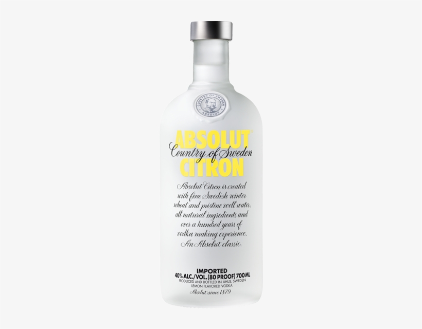 $42 - - Absolut Citron Vodka 700ml, transparent png #1261379