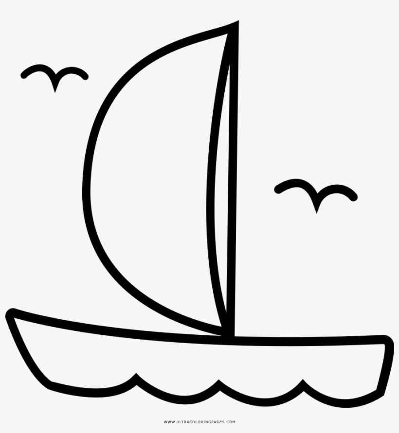 Sail Boat Coloring Page - Drawing, transparent png #1261606