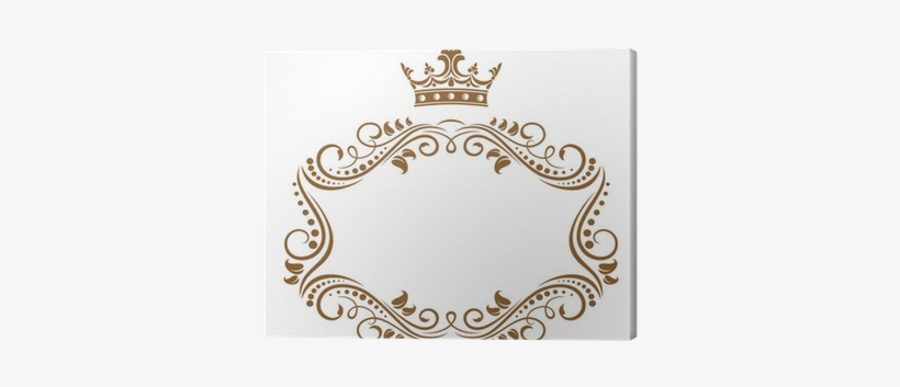 Elegant Royal Frame With Crown Canvas Print • Pixers® - Decal House ''name'' Princess Crown Nursery Wall Decal, transparent png #1261982