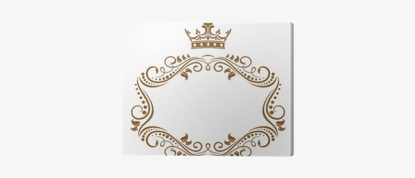Elegant Royal Frame With Crown Canvas Print • Pixers® - Decal House ...