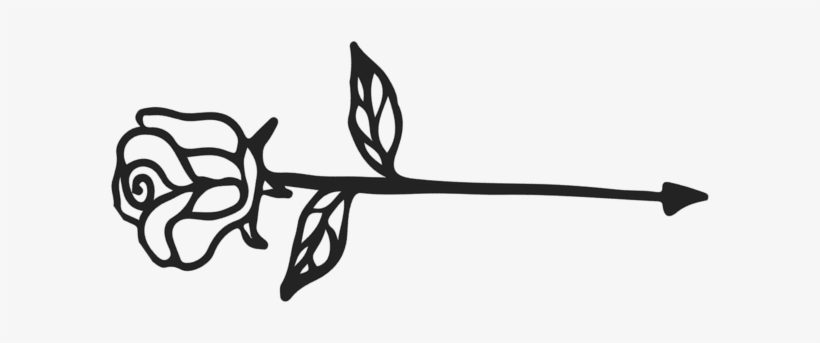 Arrow With Rose Rubber Stamp - Calligraphy Arrow Line Png, transparent png #1262035