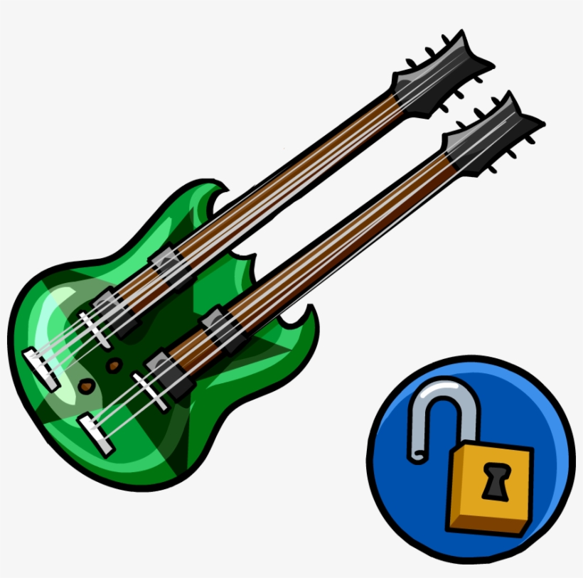 Double Necked Guitar Unlockable Icon - Club Penguin, transparent png #1262365