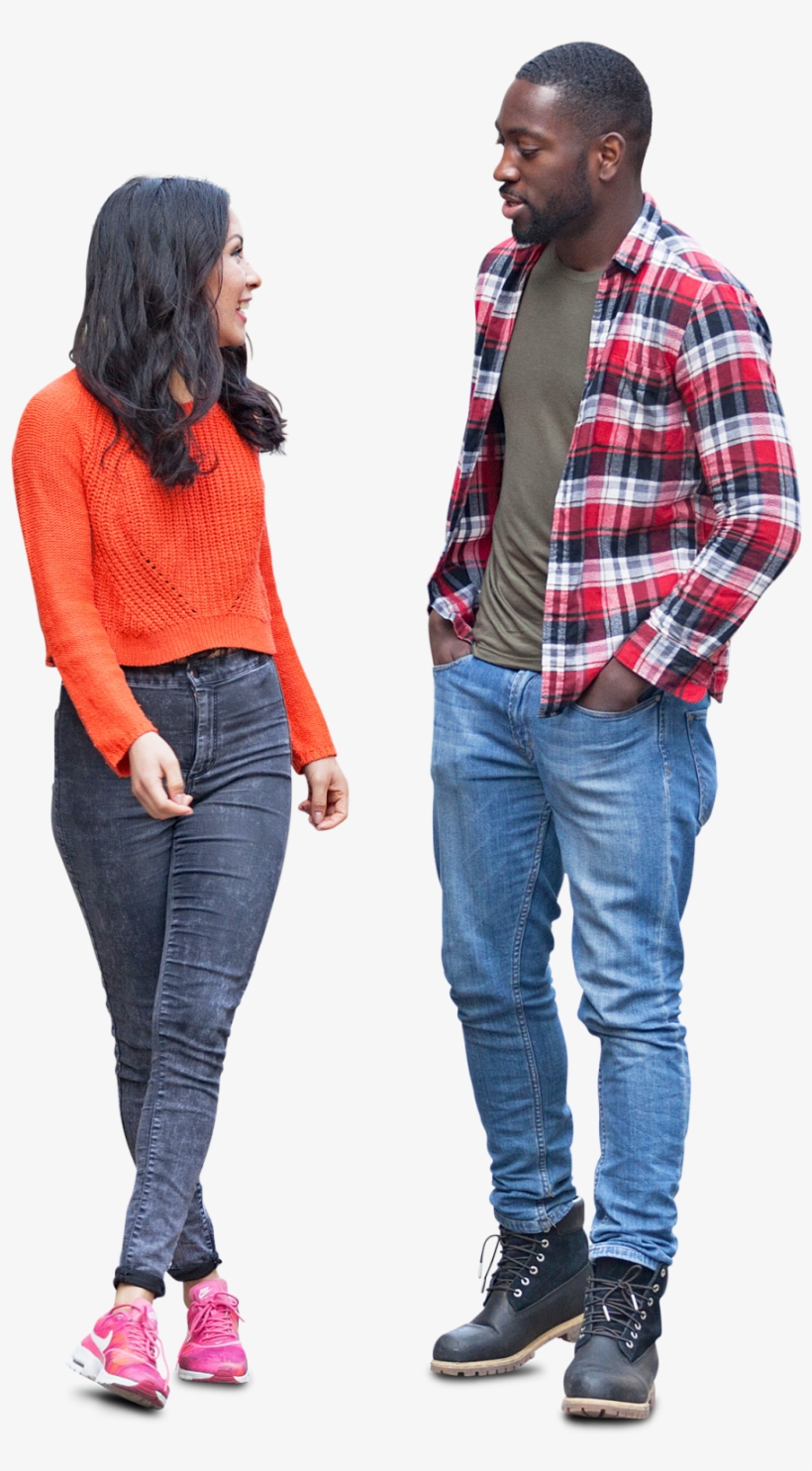 Cut Out Friends Couple Standing - Standing People, transparent png #1262640