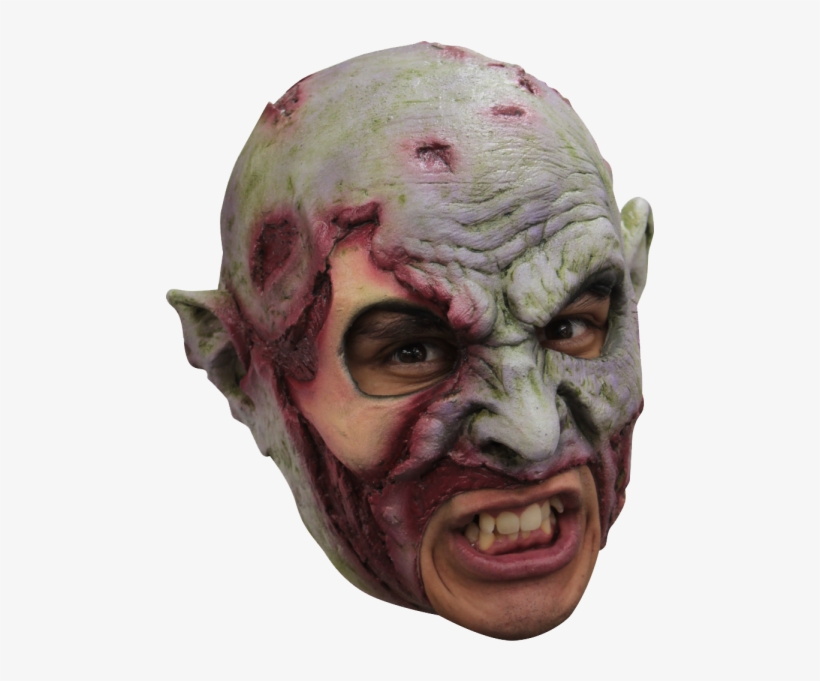 Walker Mask Deluxe Open Mouth Mask - Walker Zombie Halloween Mask, transparent png #1262661
