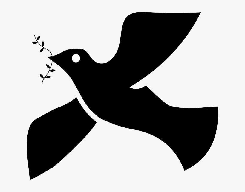 Symbol, Silhouette, Dove, Religion, Sprig, Faith, With - Paloma De La Paz Negra, transparent png #1262880