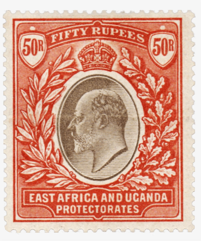 East Africa Fifty Rupees Stamp Early - British Stamps, transparent png #1263099