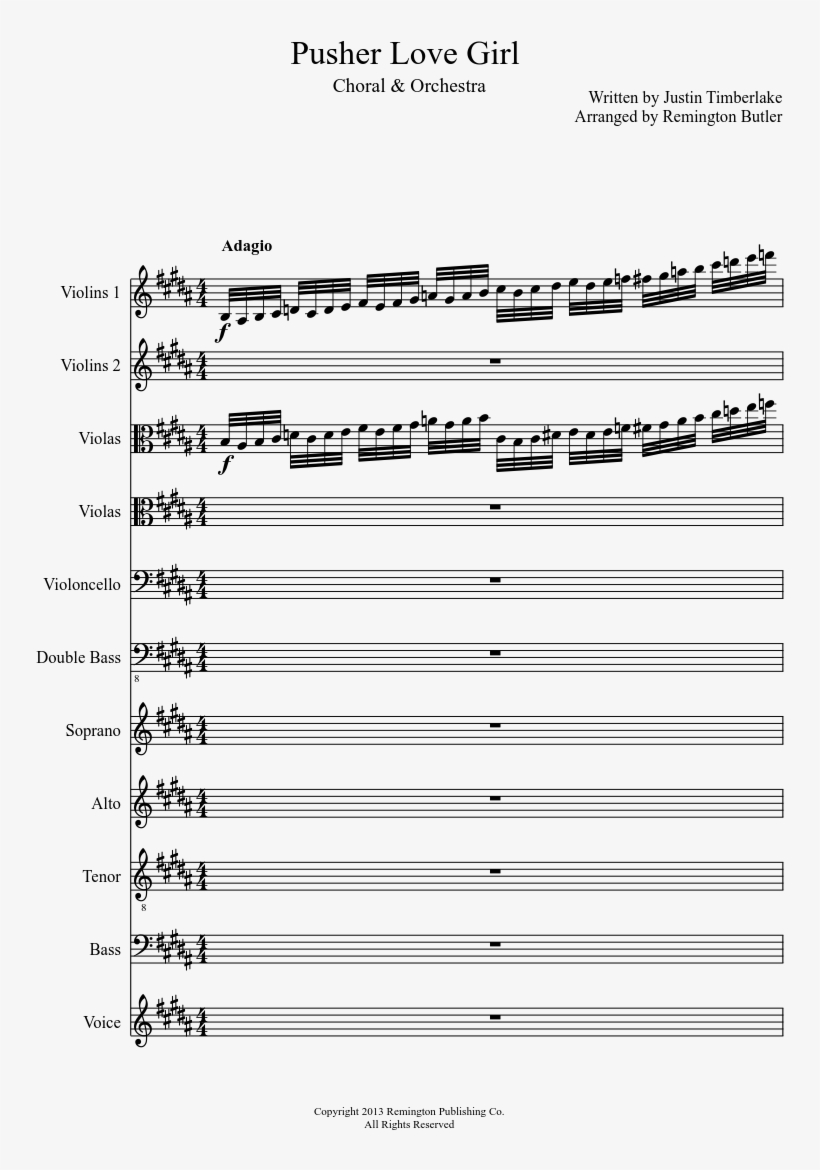 Pusher Love Girl Sheet Music Composed By Written By - Ballad Music Score, transparent png #1263602
