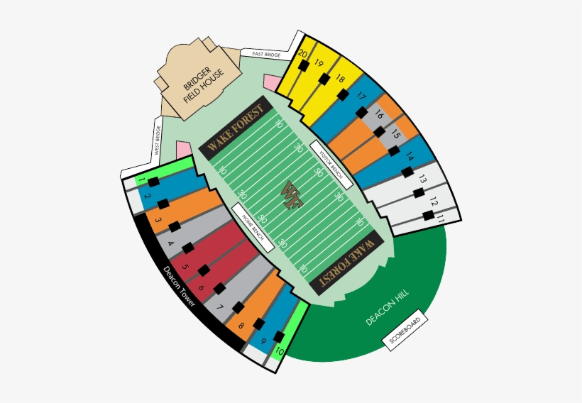 Football Stadium Map - Bb&t Field Seating Chart, transparent png #1263898