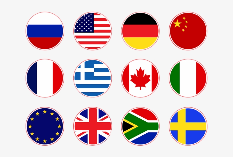 Russia, Usa, Germany, China, France, Canada, Italy, - French British And Spanish Flags, transparent png #1264448