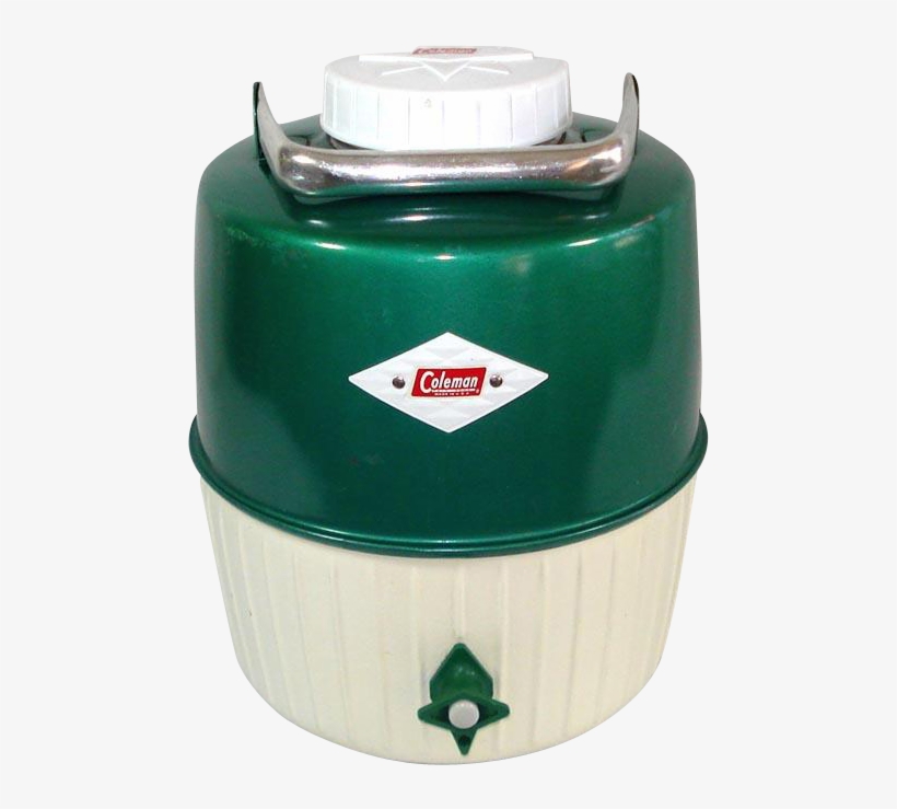 Coleman 1960's Green 2 Gallon Water Cooler - Cylinder, transparent png #1266020