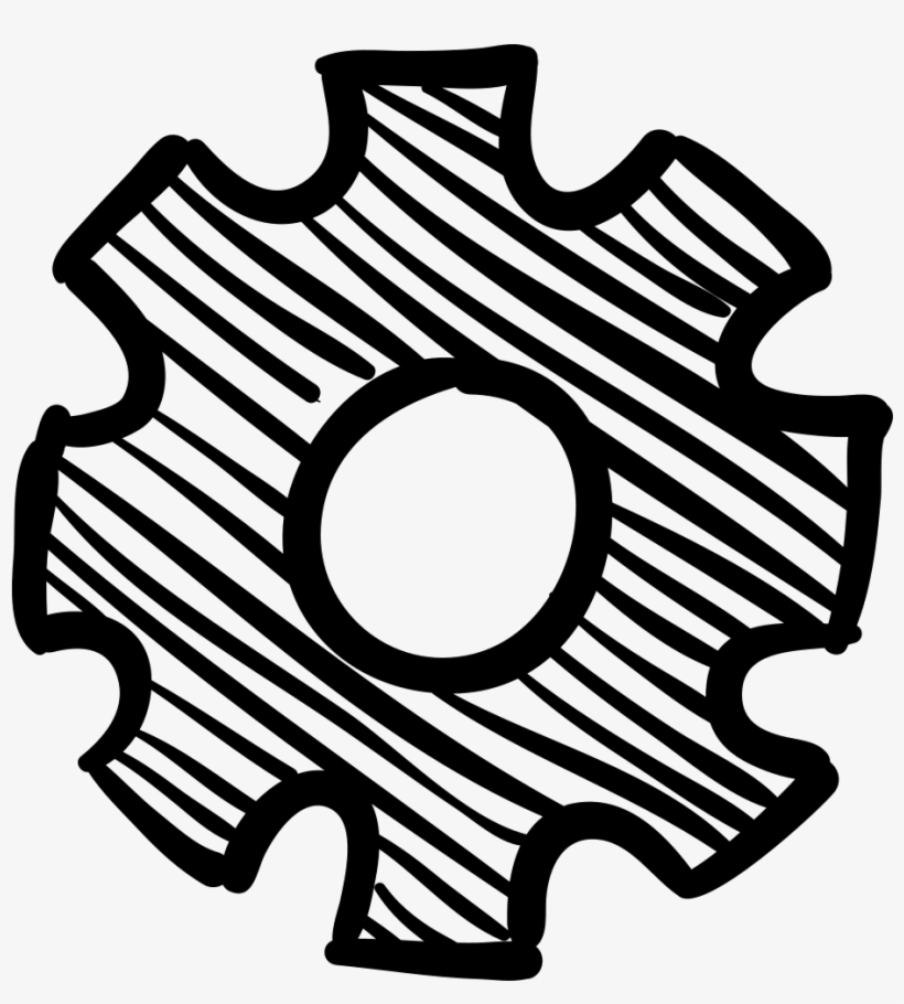 Cogwheel Hand Drawn Tool - Hand Drawn Tools Png, transparent png #1266307