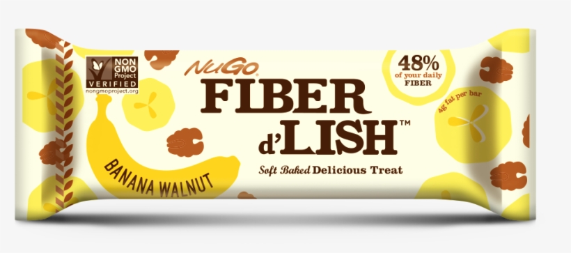 Nugo Fiber D'lish Fiber Bar Nutrition Info - Nugo Nutrition - Fiber D'lish Bar Banana Walnut - 1.6, transparent png #1266613