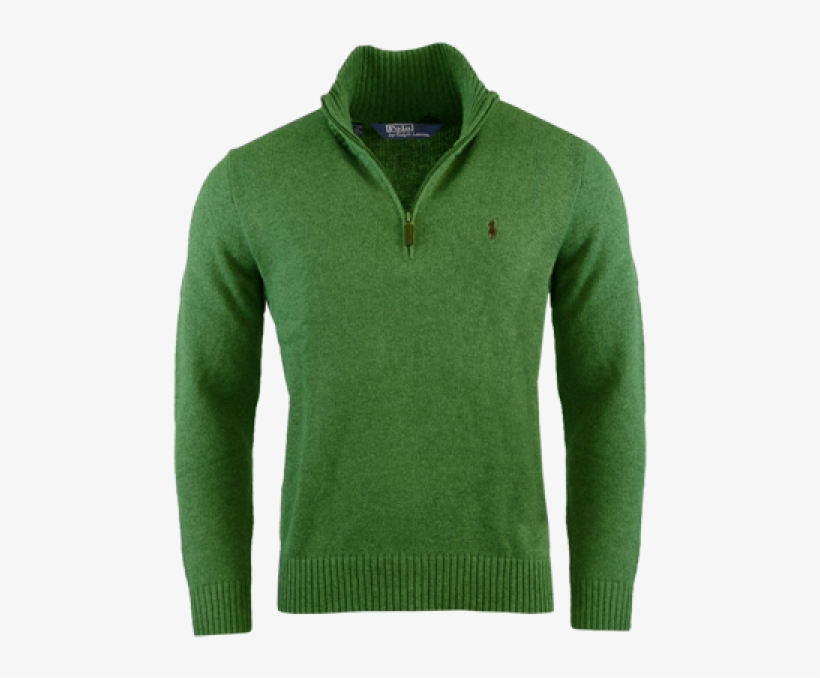 ~ralph Lauren Polo Half Zip Custom Fit Green Sweater - Green, transparent png #1267711