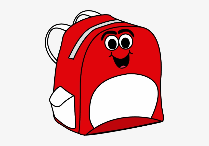 Cartoon Backpack Clip Art Image School Backpack With - Red School Bag Clipart, transparent png #1267786
