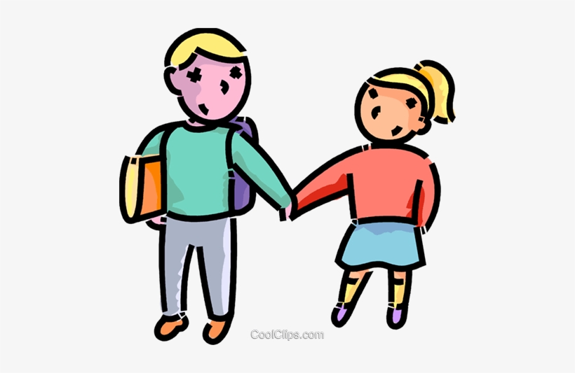 Brother An Sister On The Way To School Royalty Free - Brother And Sister Png, transparent png #1267885