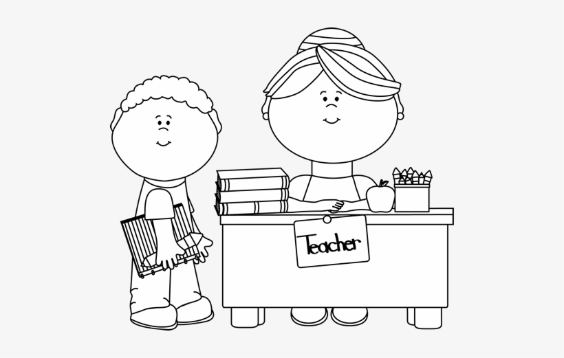 Black And White School Clipart - Teacher Clipart Black And White Free ...