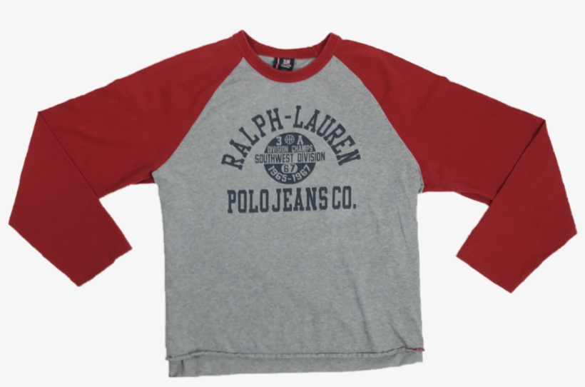Ralph Lauren Polo Jeans Raglan Longsleeve T-shirt - T-shirt, transparent png #1268029