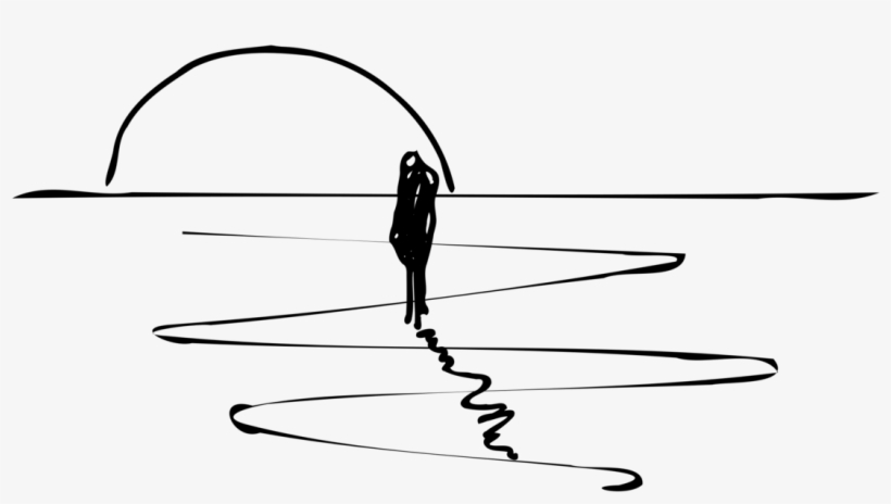 Computer Icons Sunset Download Drawing Reflection - Vector Black And White Sunset, transparent png #1268064