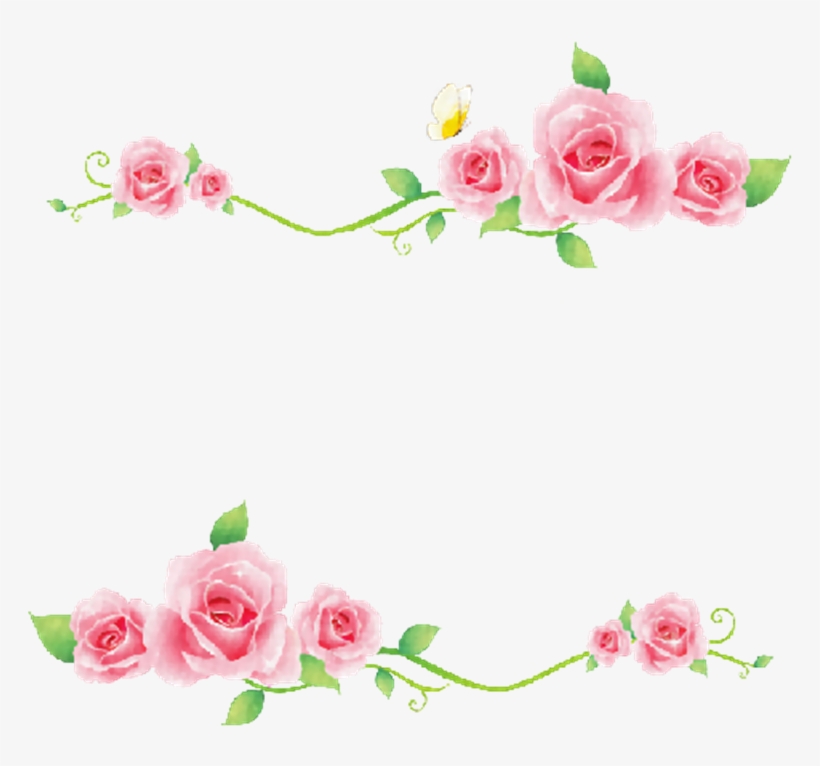 Flores Animadas Png Para Photoscape - Pink Flower Border Png, transparent png #1268213