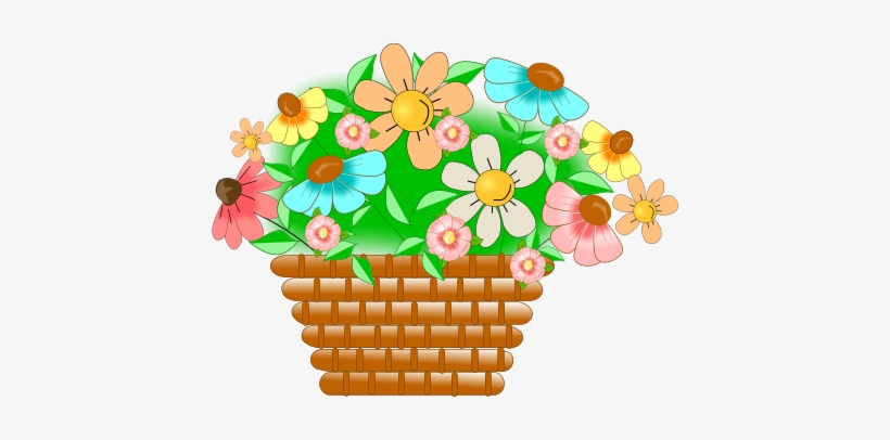 Cesta Con Flores - Canasta De Flores Png, transparent png #1268289