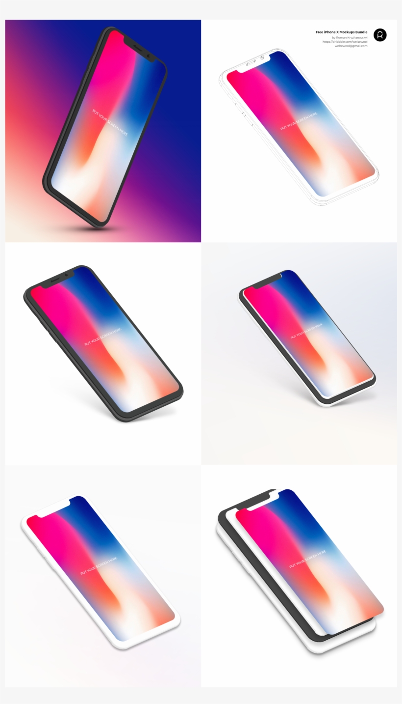 Iphone X Mockups Bundle By Roman Kryzhanovskyi - Iphone X, transparent png #1268558