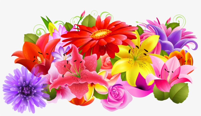 Imágenes De Flores De Colores - Free Floral Decoration Clip Art, transparent png #1268589