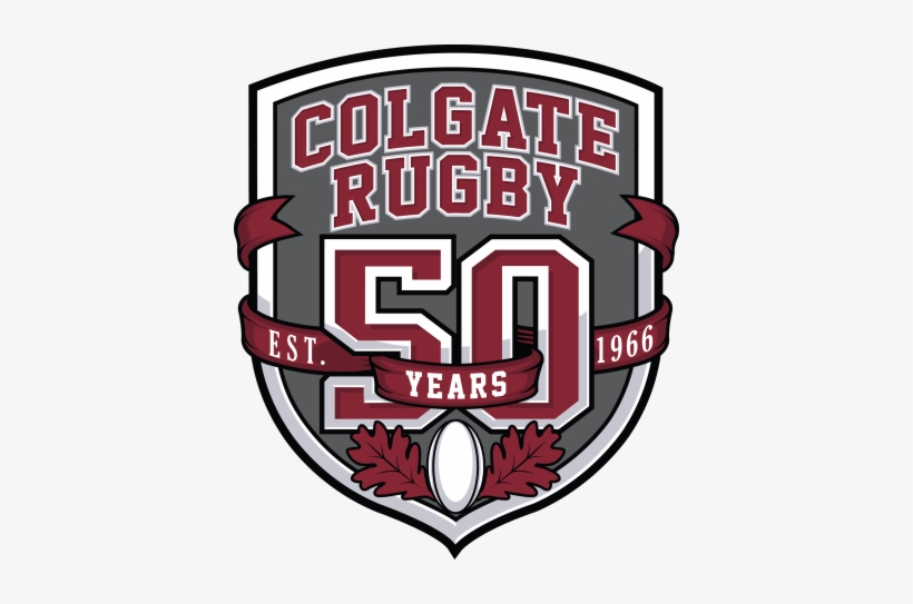 Colgate Rugby 50 Years Crest Cmyk - Emblem, transparent png #1269411