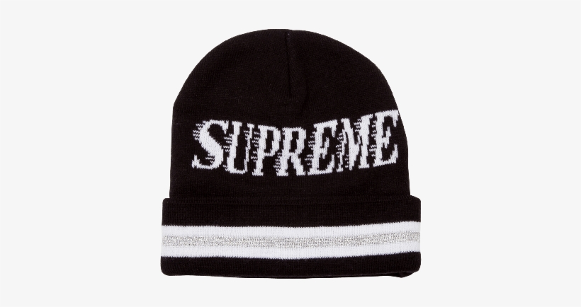 Supreme Slap Shot Logo Black/white Beanie, Men's, transparent png #1269492