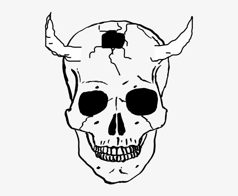 Demon Skull Clip Art - Skull Clipart, transparent png #1269643