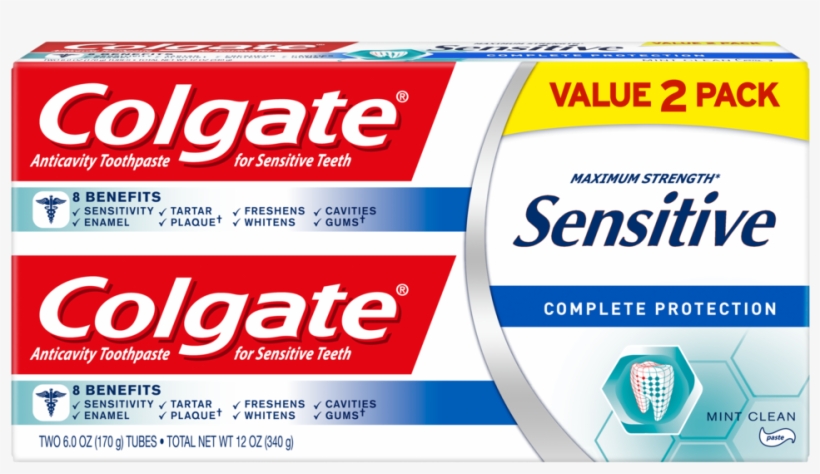 Colgate Sensitive Toothpaste, Complete Protection, - Colgate Sensitive, transparent png #1269838