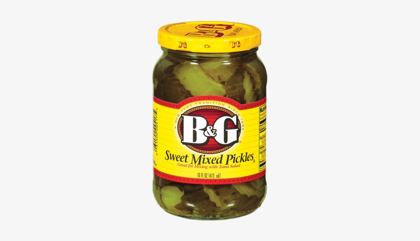 B&g® Sweet Mixed Pickles - B&g Kosher Dill Pickle Chips With Whole Spices, transparent png #1270453
