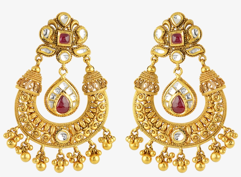 Earring Png Free Download - Gold Jewellery Earrings Png, transparent png #1270655