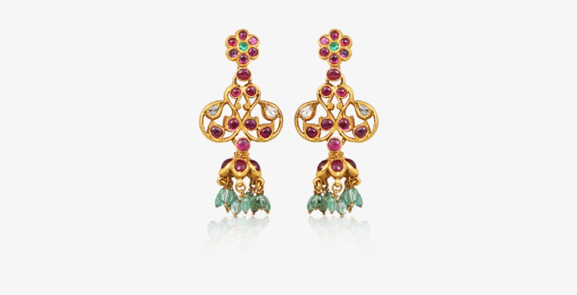 Ruby Emerald Chandelier Earrings - Earring, transparent png #1270962