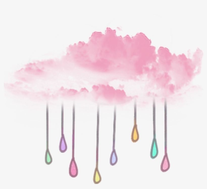 Ftestickers Cloud Pinkcloud Rain Illustration Colorful - Transparent Pink Cloud Png, transparent png #1271058