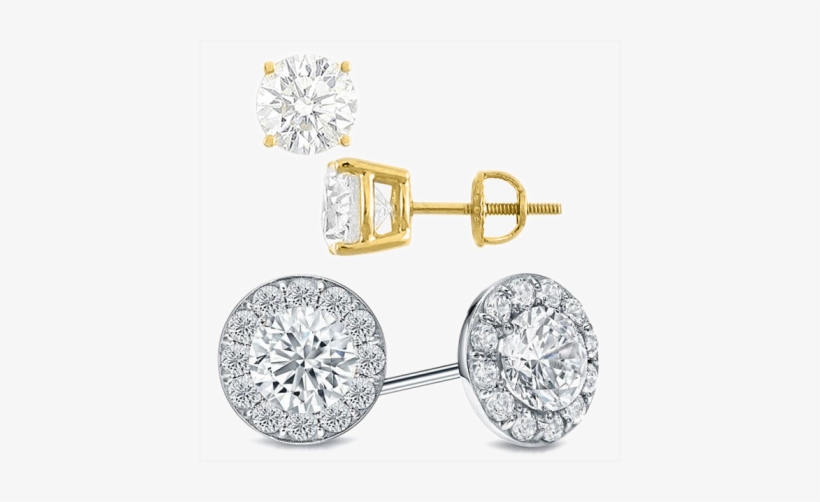 Cz Earrings - Fine Jewelry Vault Uberbk200agcz Cz Halo Stud Earrings, transparent png #1271064