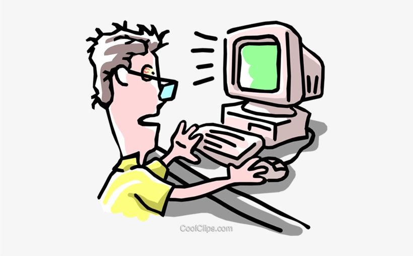 Hombre Trabajando En La Computadora Libres De Derechos - Clip Art, transparent png #1271182