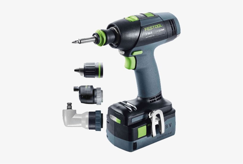 Festool Cordless Drill - Festool T 18+3 Li 5.2-set Drill/driver Airstream 18v, transparent png #1271633