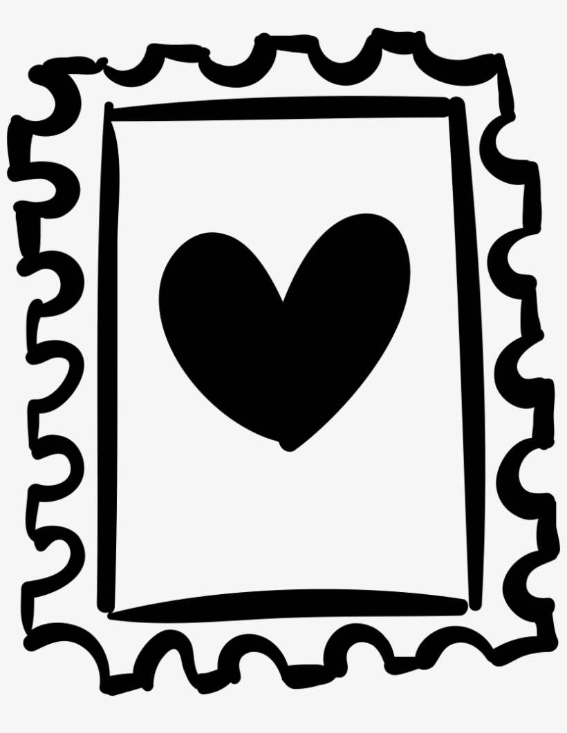 Stamp With Heart Drawing - Selo Desenho, transparent png #1272329