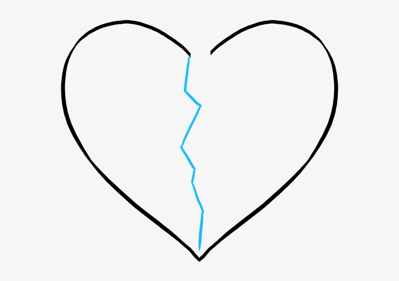 How To Draw A Broken Heart Really Easy Drawing Tutorial - Drawing, transparent png #1272363