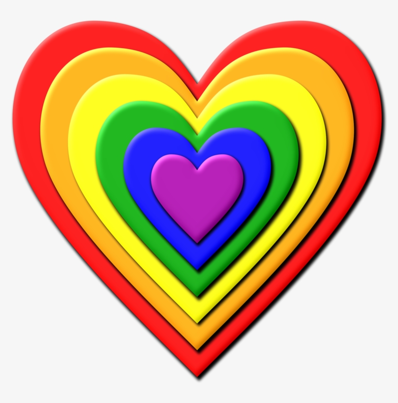 Rainbow Computer Icons Heart Drawing - Rainbow Heart Clip Art Free, transparent png #1272390