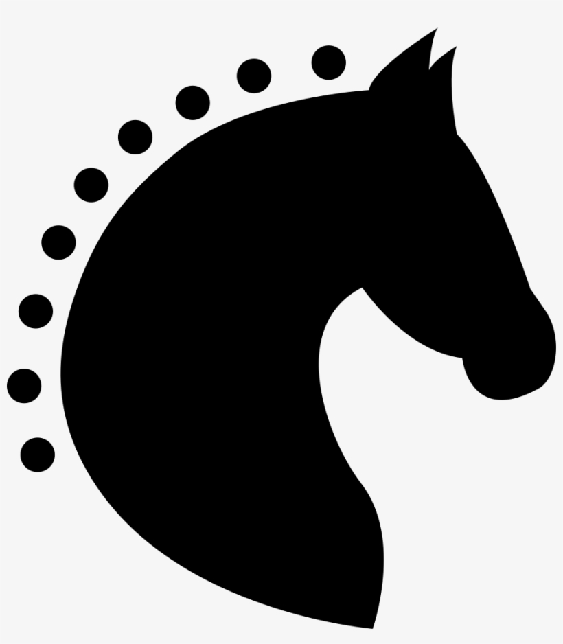 Head Horse Silhouette Side View With Horsehair Of Dots - Cabeza De Caballo Silueta, transparent png #1272863