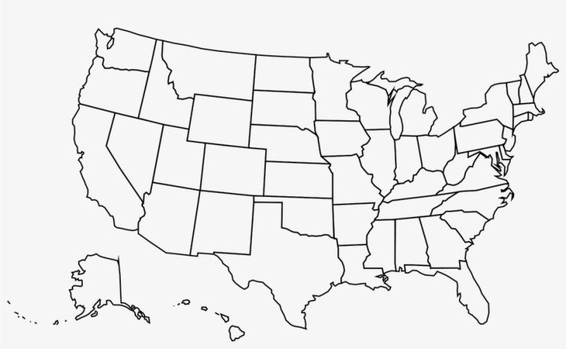 United States Map Outline Vector - Silhouette Usa Map Outline, transparent png #1273382