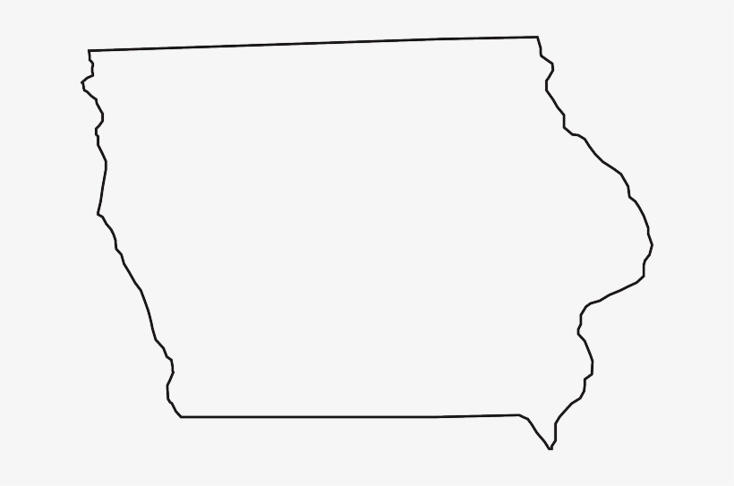 Geography, Outline, States, State, United, America - Black And White State Of Iowa, transparent png #1273431