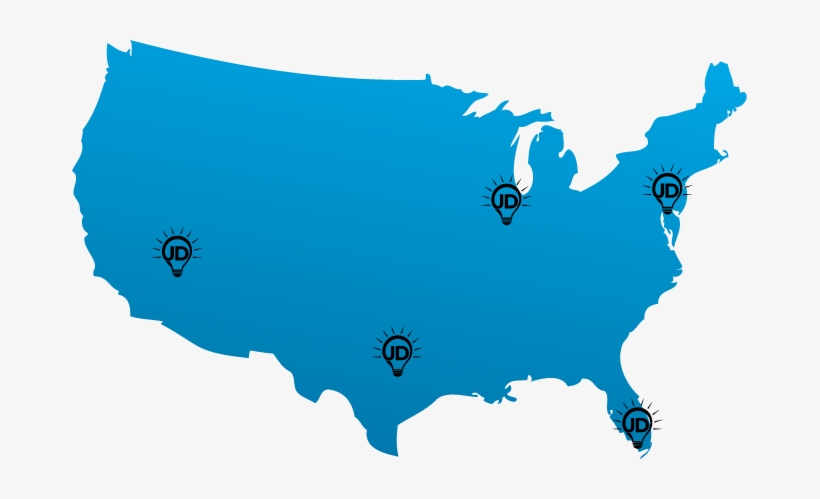 Jd Lighting Has Five Distribution Centers Strategically - Fort Bragg Us Map, transparent png #1273464