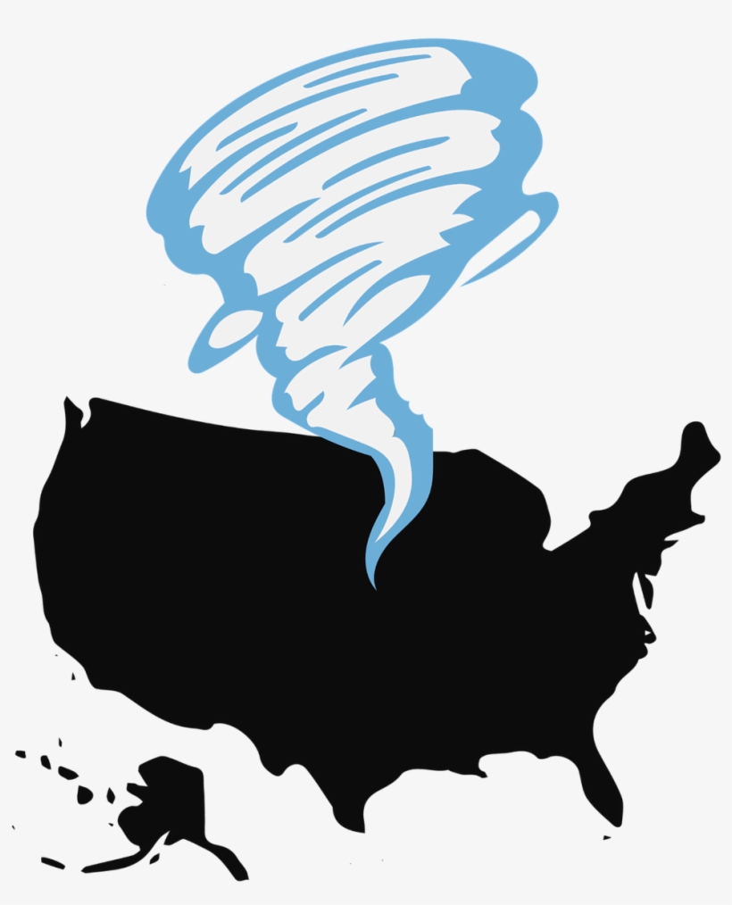 Tornado Usa United States Of America - Map America Vector, transparent png #1273521