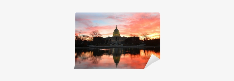 United States Capitol Building Silhouette At Sunrise - Poster: Orhan's Capitol Building In A Cloudy Sunrise, transparent png #1273706