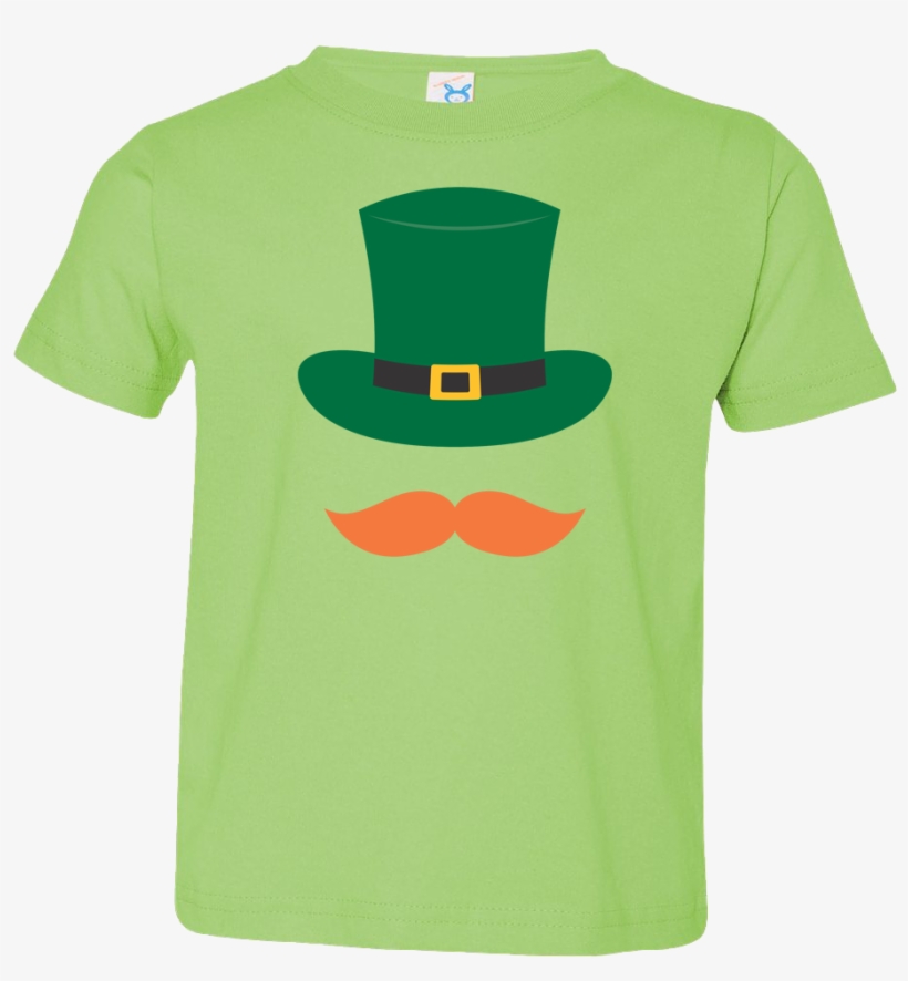 Kids Leprechaun Hat And Mustache - T-shirt, transparent png #1274484