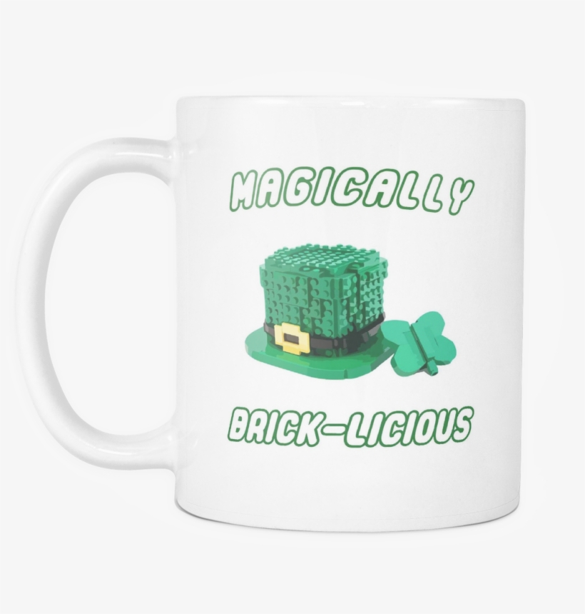 Magically Brick-licious Toy Brick Leprechaun Hat 11 - Black Ceramic Coffee Mug, transparent png #1274796