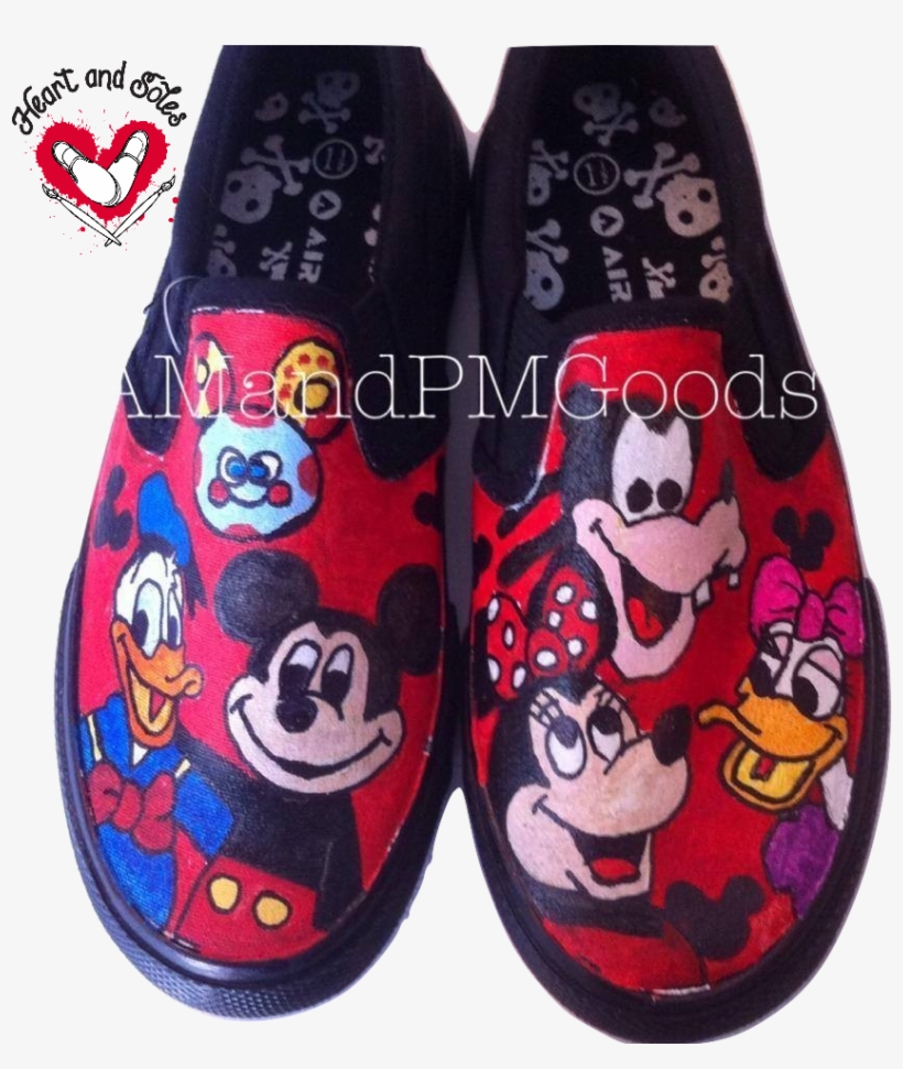 Mickey Mouse Clubhouse Hand Painted Shoes - Mickey Mouse Clubhouse, transparent png #1275183